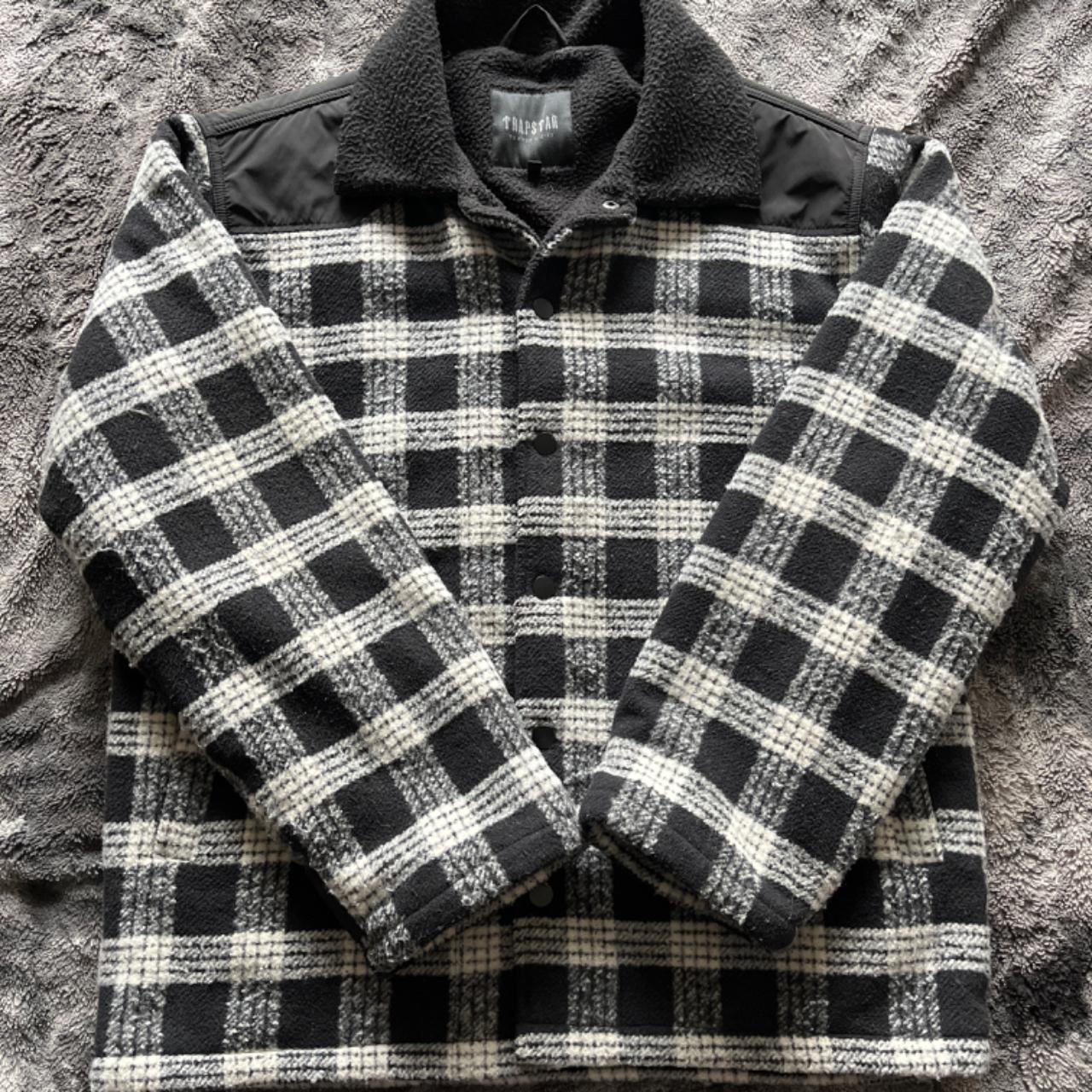 Trapstar Irongate Lumberjack Jacket Black and White... Depop