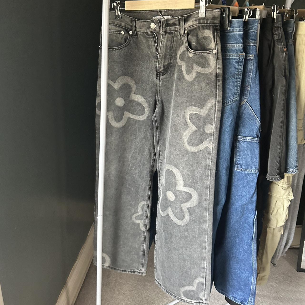 Adam Selman Women's Grey and White Jeans