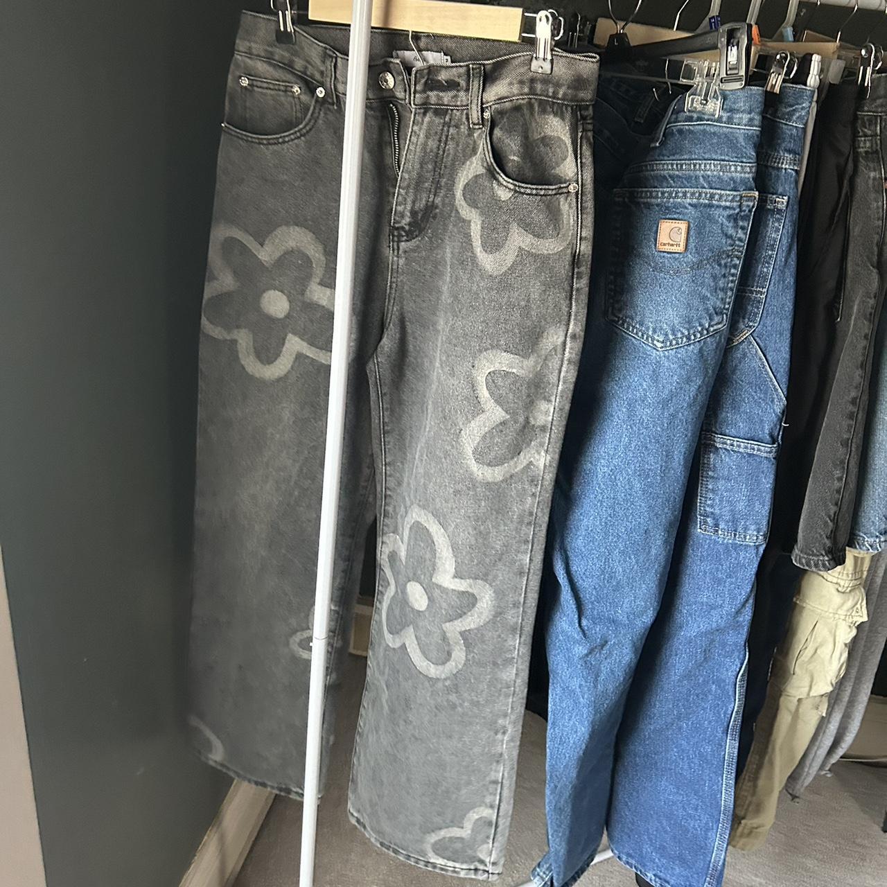 Adam Selman Women's Grey and White Jeans (2)