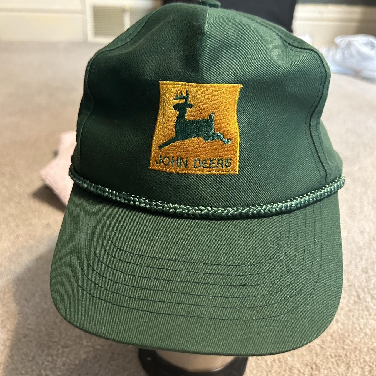 John Deere Men's Green and Yellow Hat Depop