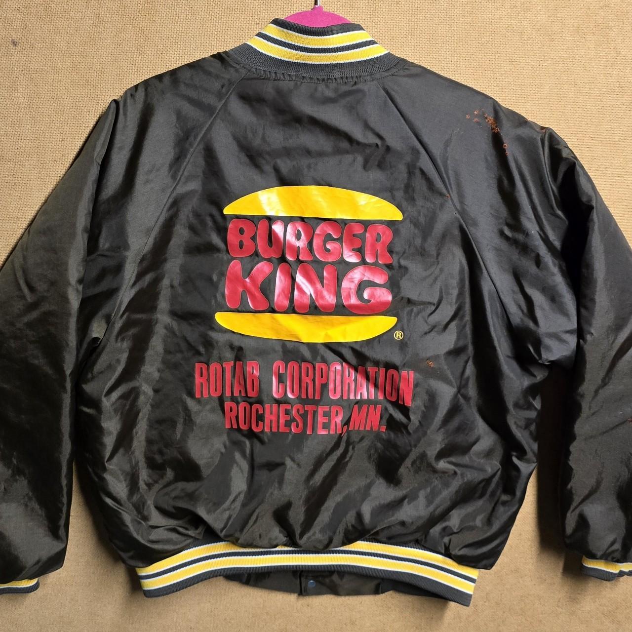 Vintage Burger King Satin Bomber Jacket L Brown - Main Image