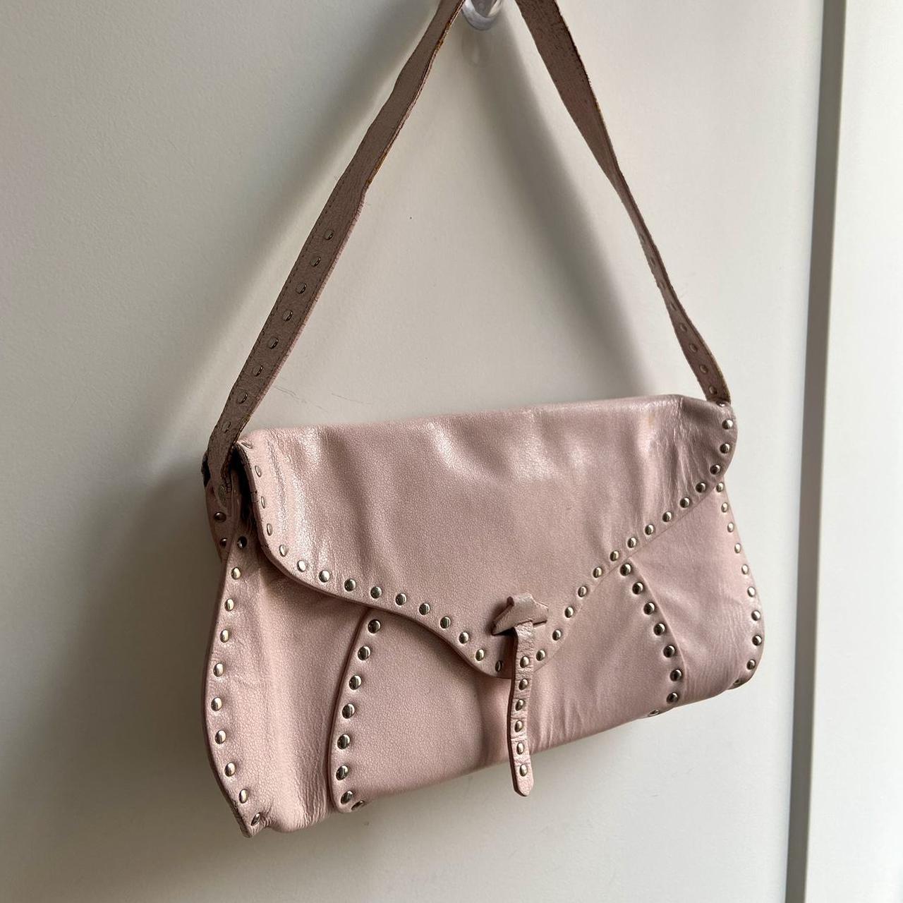 vintage baby pink Celine pochette studded chic has. Depop