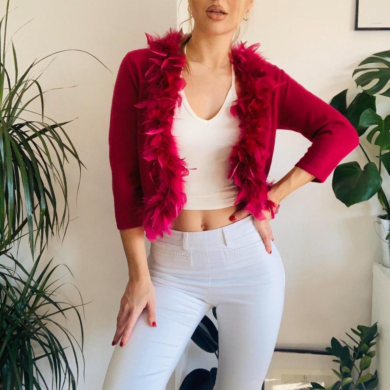 The most INCRED fuschia pink feather trim