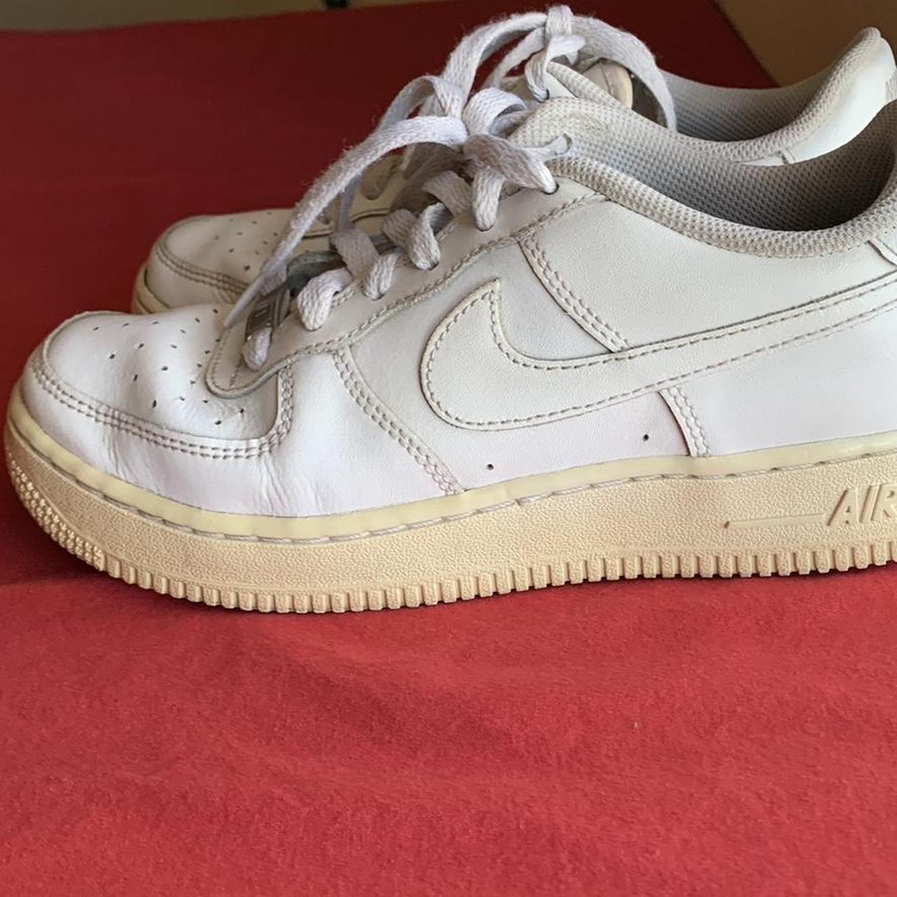 preloved white nike af1 YOUTH size 5 good color,... - Depop