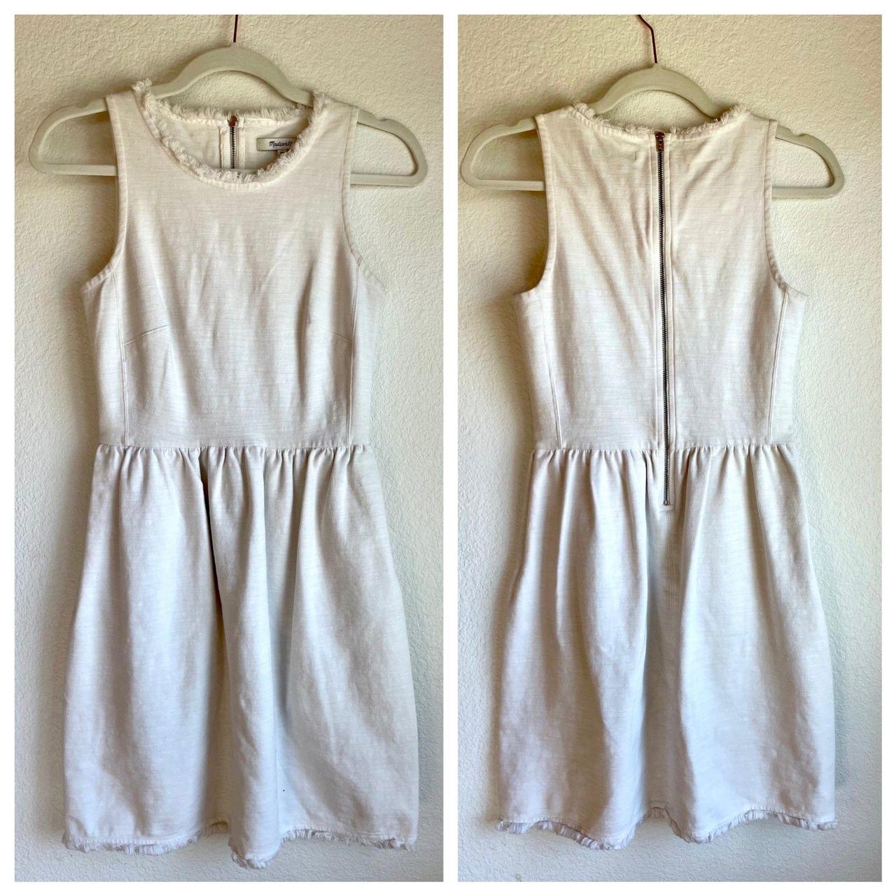 Madewell Fringed Afternoon Dress in White Size