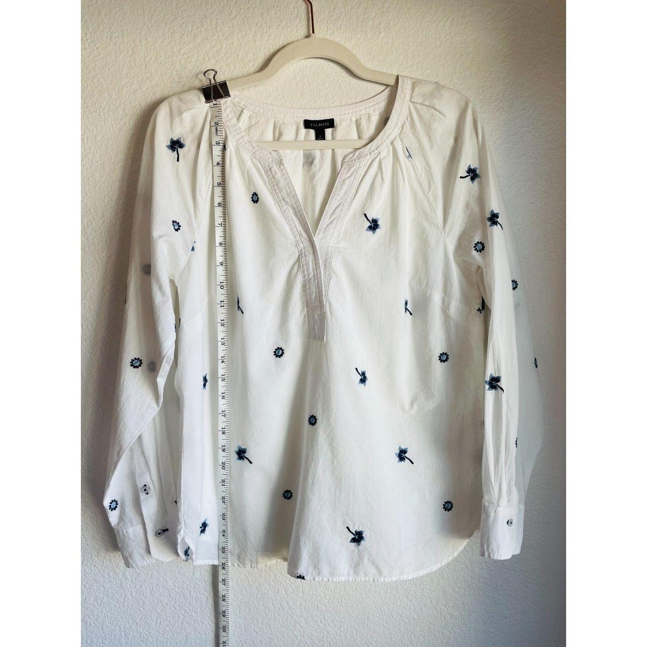 Talbots Embroidered Long Sleeve Popover in