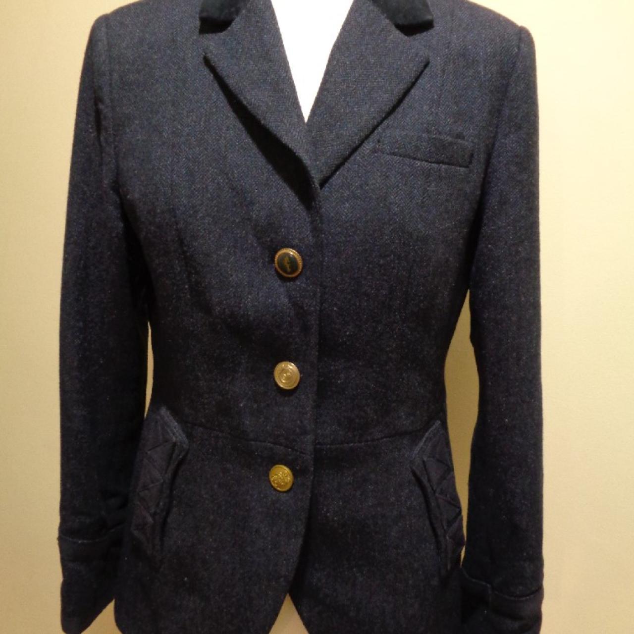 JOULES 'SINNINGTON' NAVY BLUE TWEED HERRINGBONE... - Depop