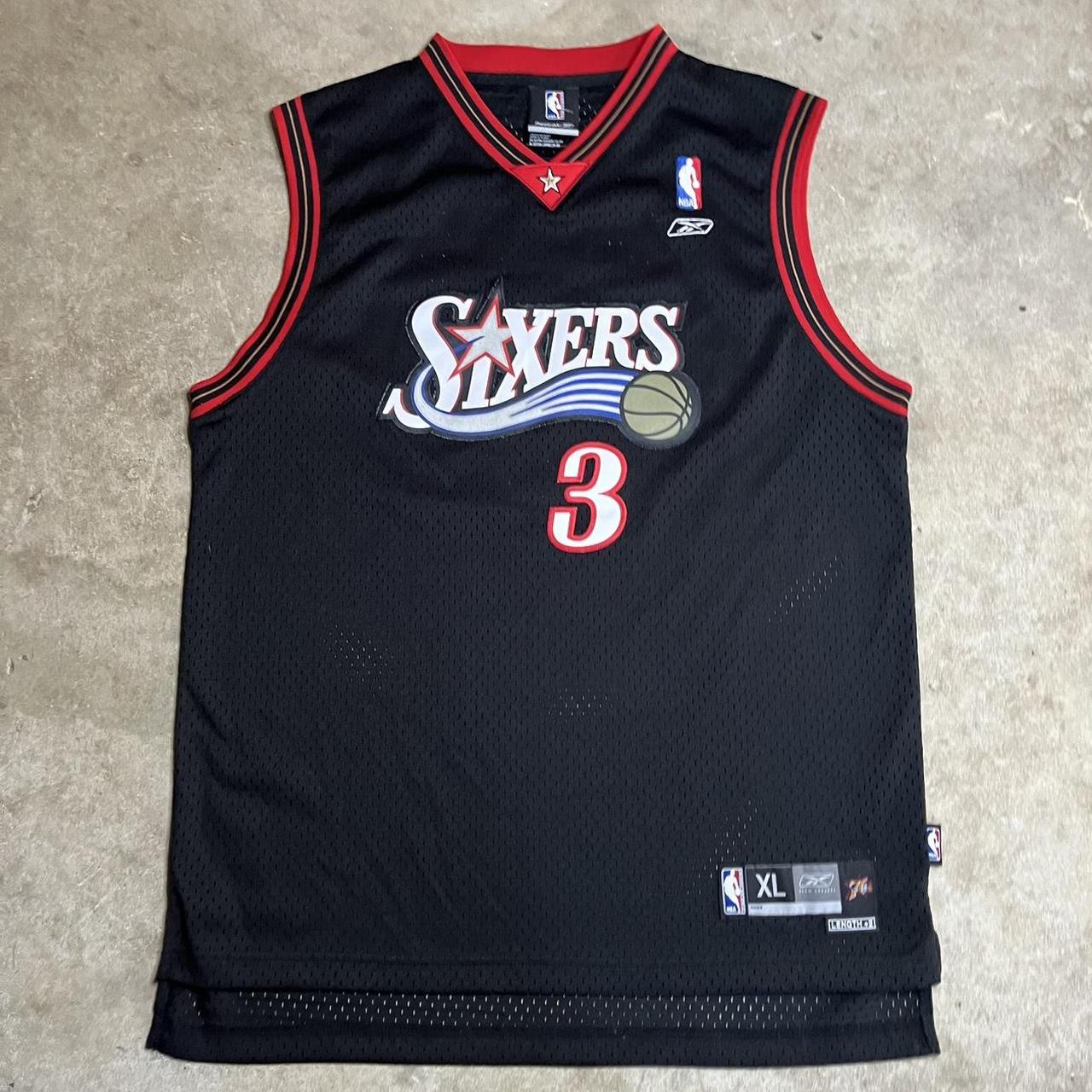 Allen Iverson Baskeball Jersey Black Philadelphia... - Depop