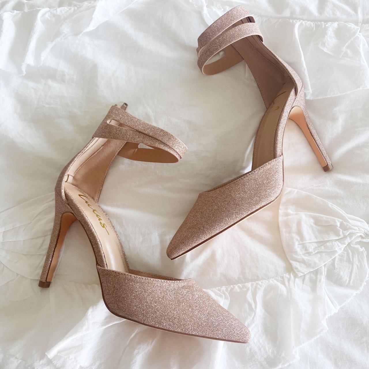 Rose gold hotsell glitter kitten heels