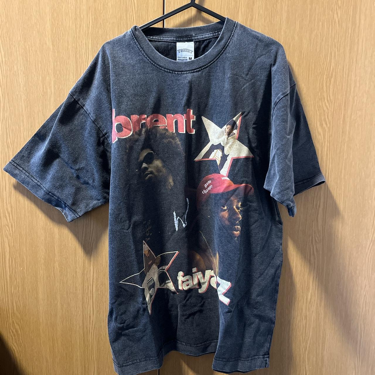 Brent Faiyaz Washed Graphic Tee Washed style... - Depop