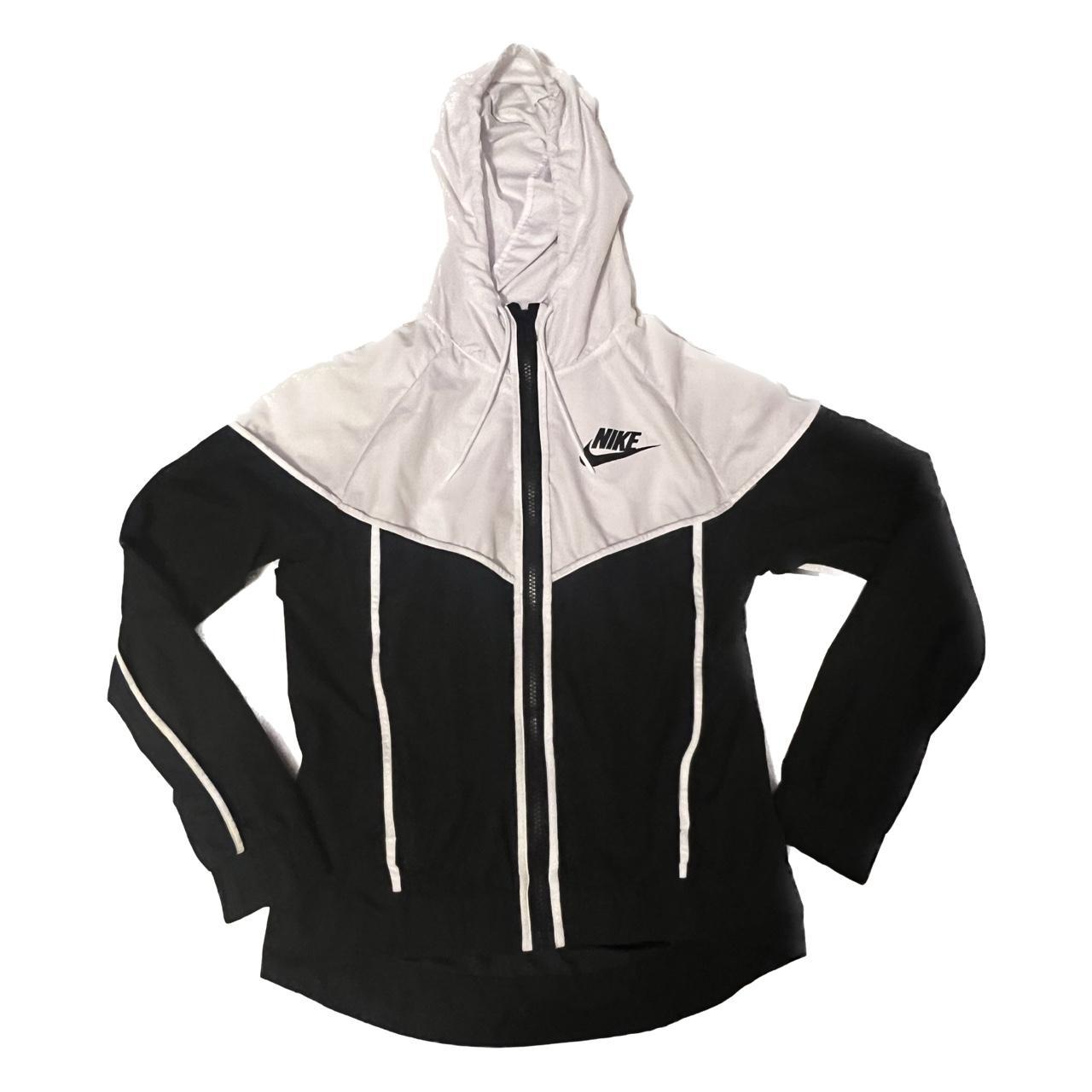 Nike raincoat black and white best sale