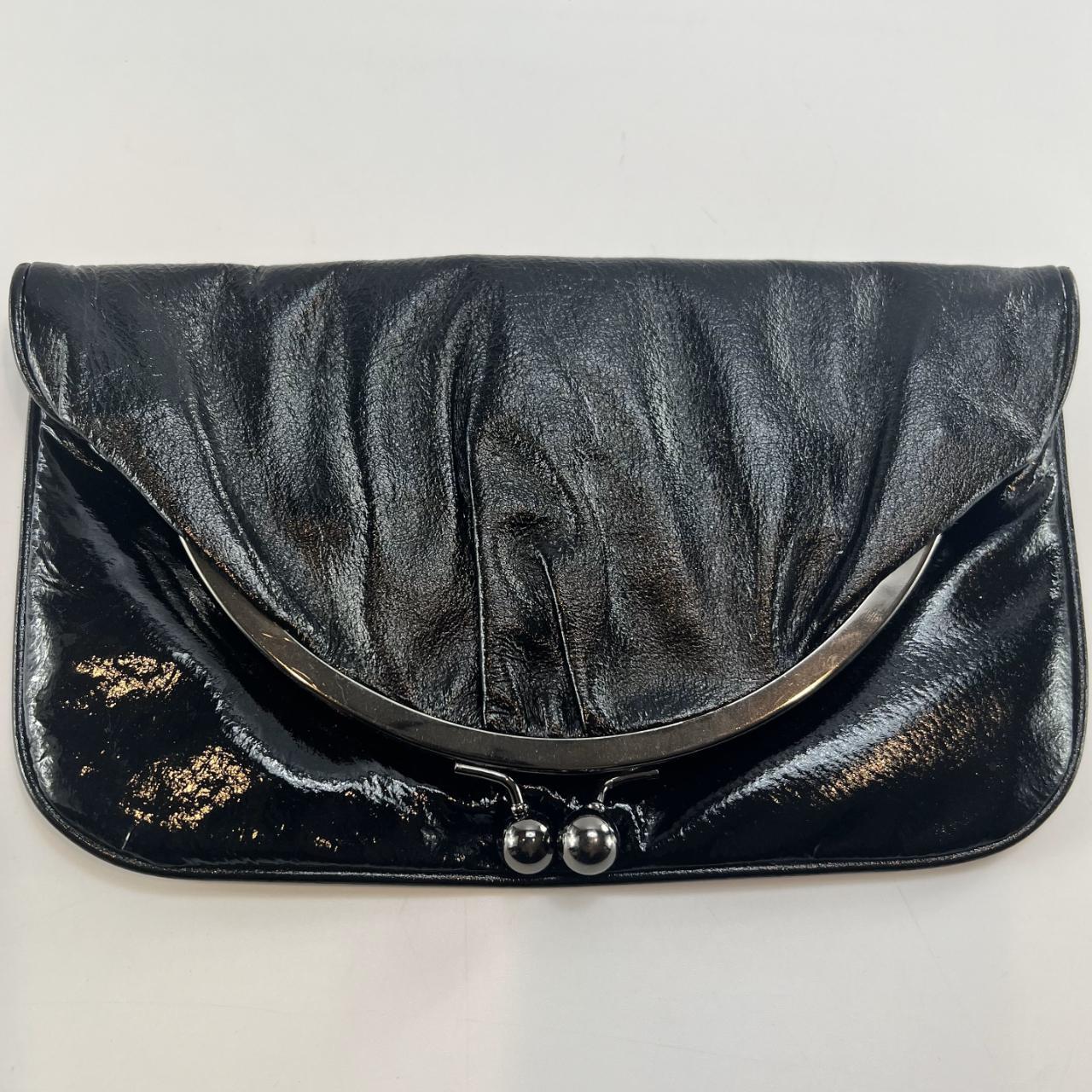 Black patent leather Hobo clutch purse popular