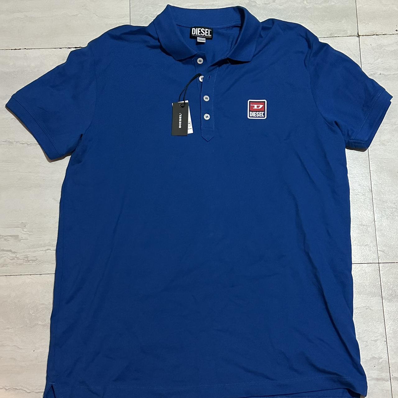 Diesel Men's Blue and Red Polo-shirts | Depop