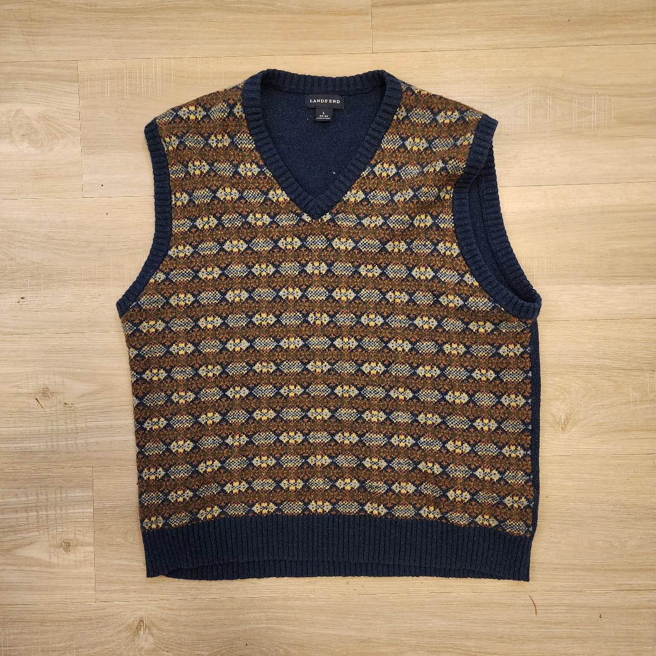 Lands end sweater vest Men's large No major flaws or... Depop