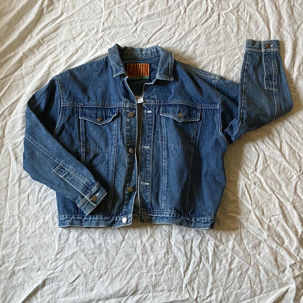 Vintage Calvin Klein Denim Jean jacket pockets... - Depop