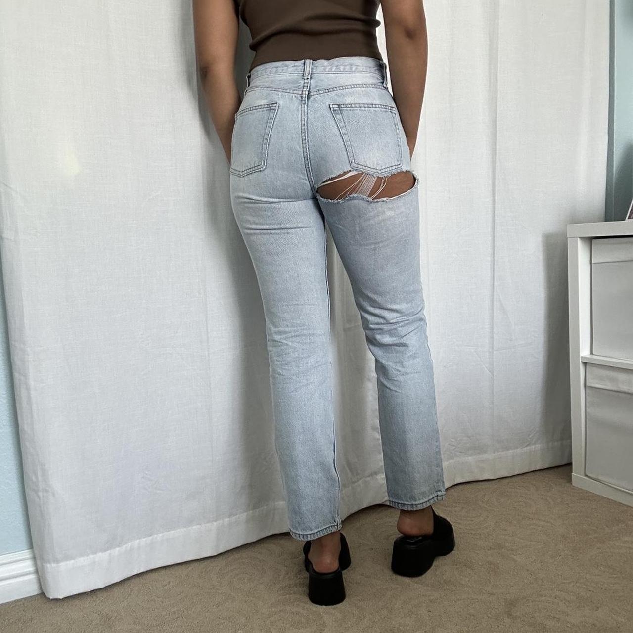 Brandy Melville Mom Jeans Ripped Butt🤍, Super cute...