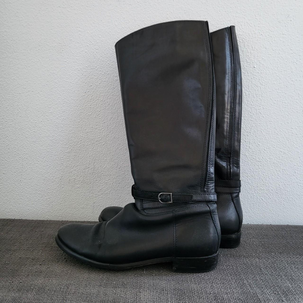 Corso Como black leather knee high boots - Depop