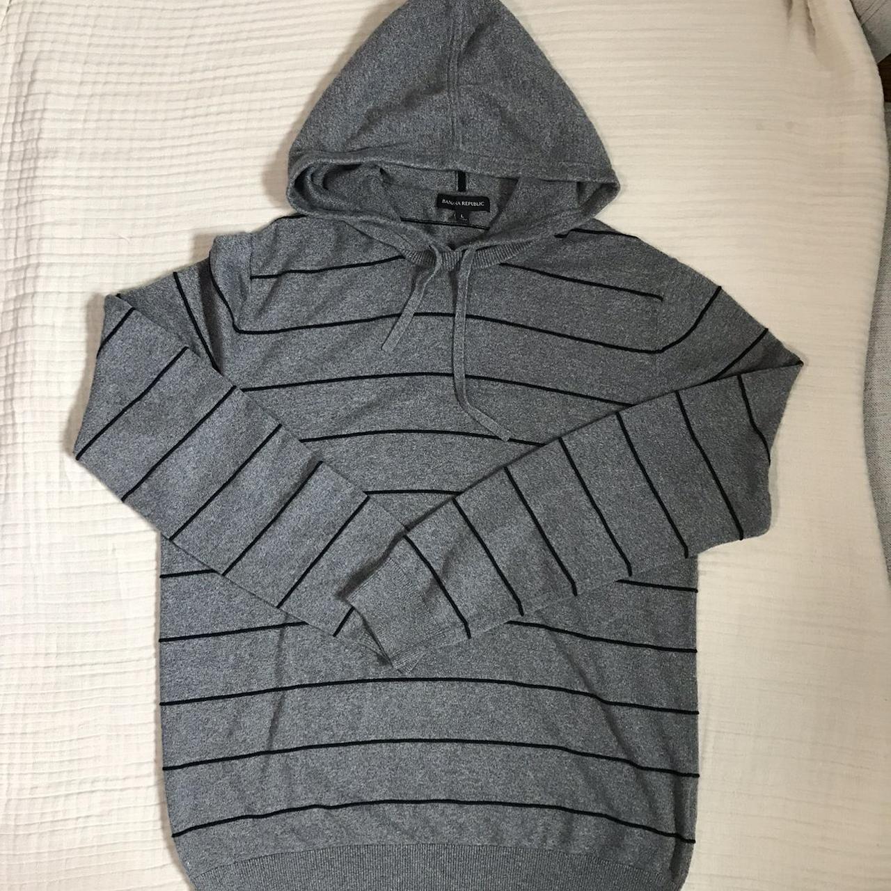 Black and on sale gray striped hoodie