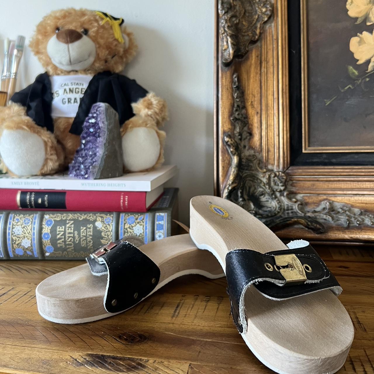Vintage dr scholls chunky wooden platform like. Depop