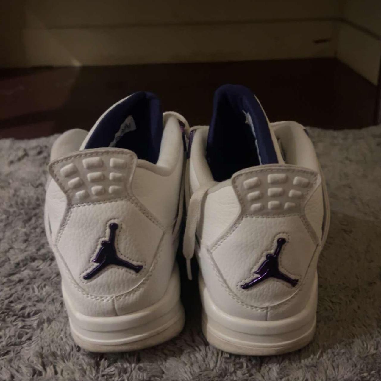 jordans 4 purple and white