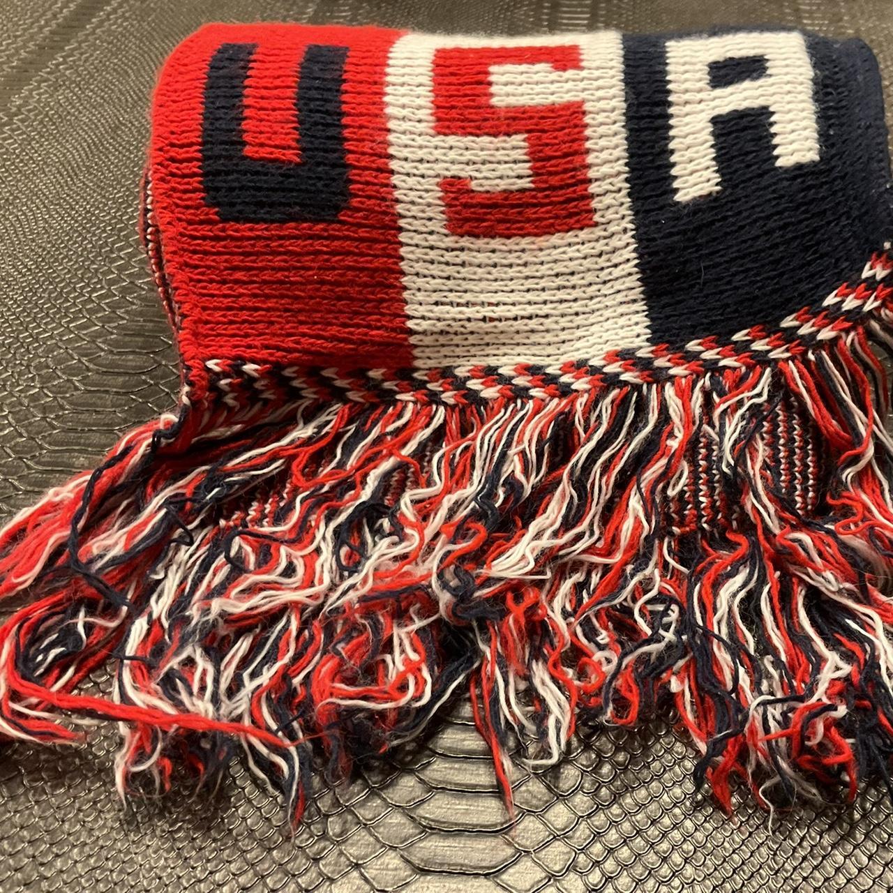 USA! USA! 🇺🇸 Warm Winter Scarf. USA Winter Knit Scarf... - Depop