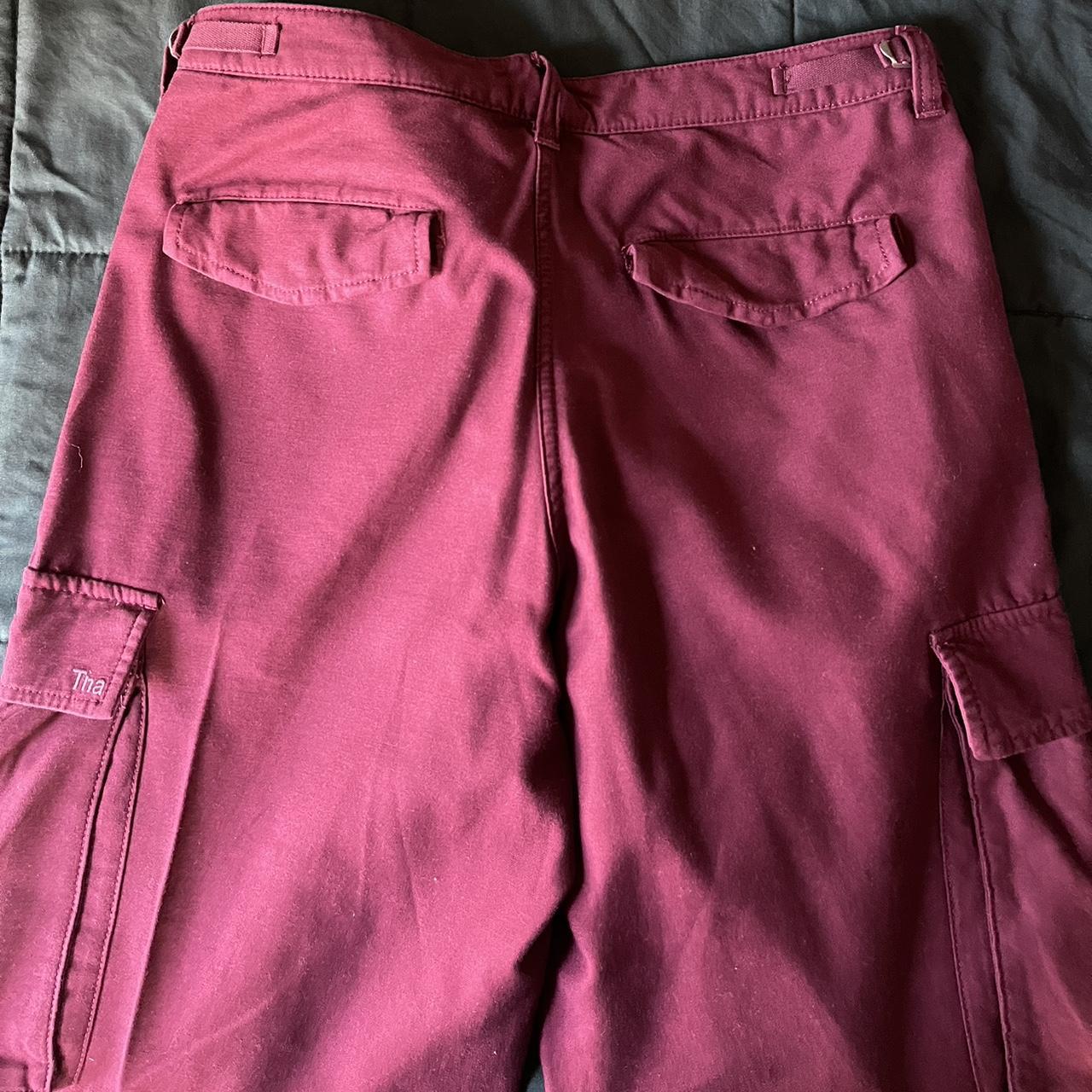 Aritzia Women's Burgundy Trousers | Depop