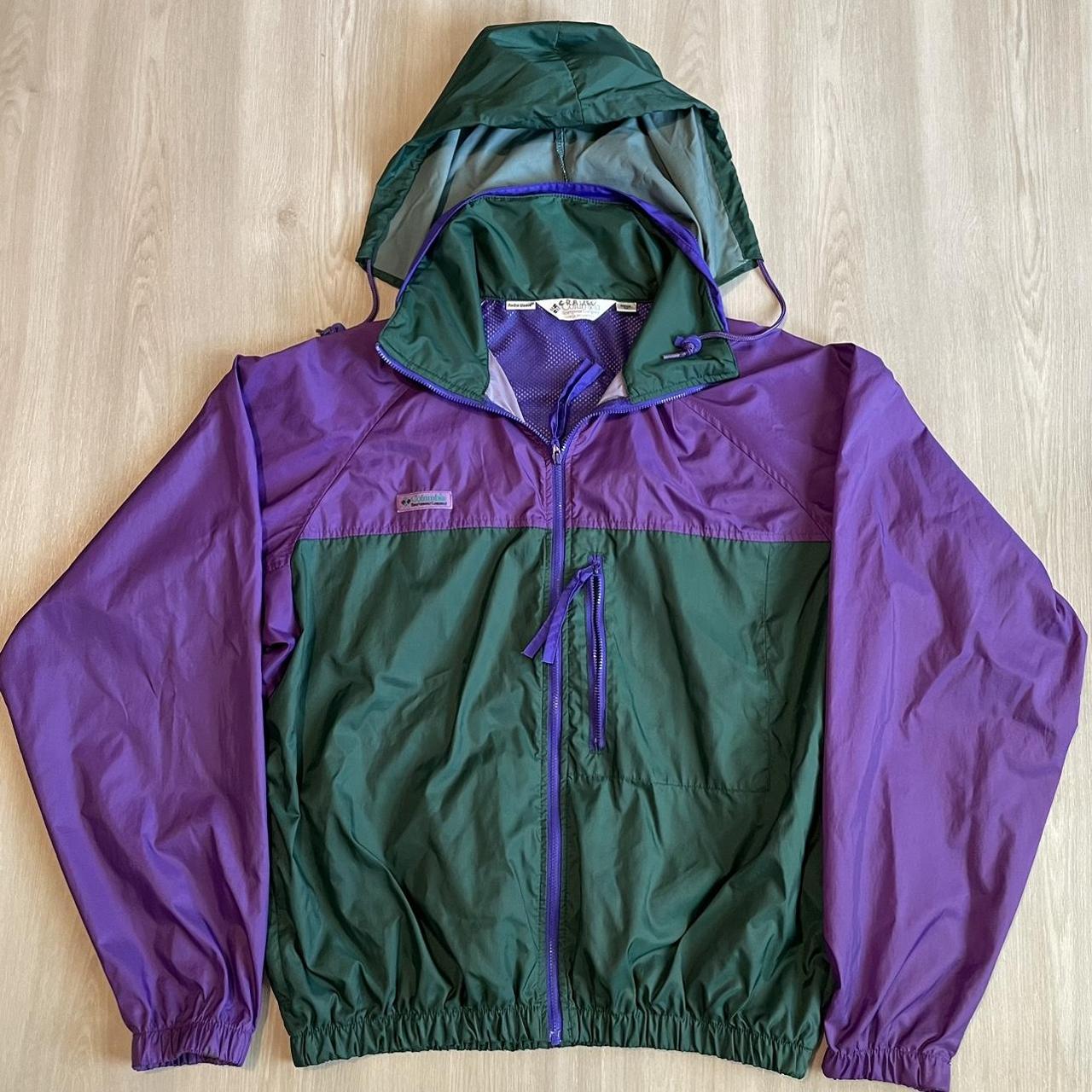 vintage columbia colorblock windbreaker jacket Mens... - Depop