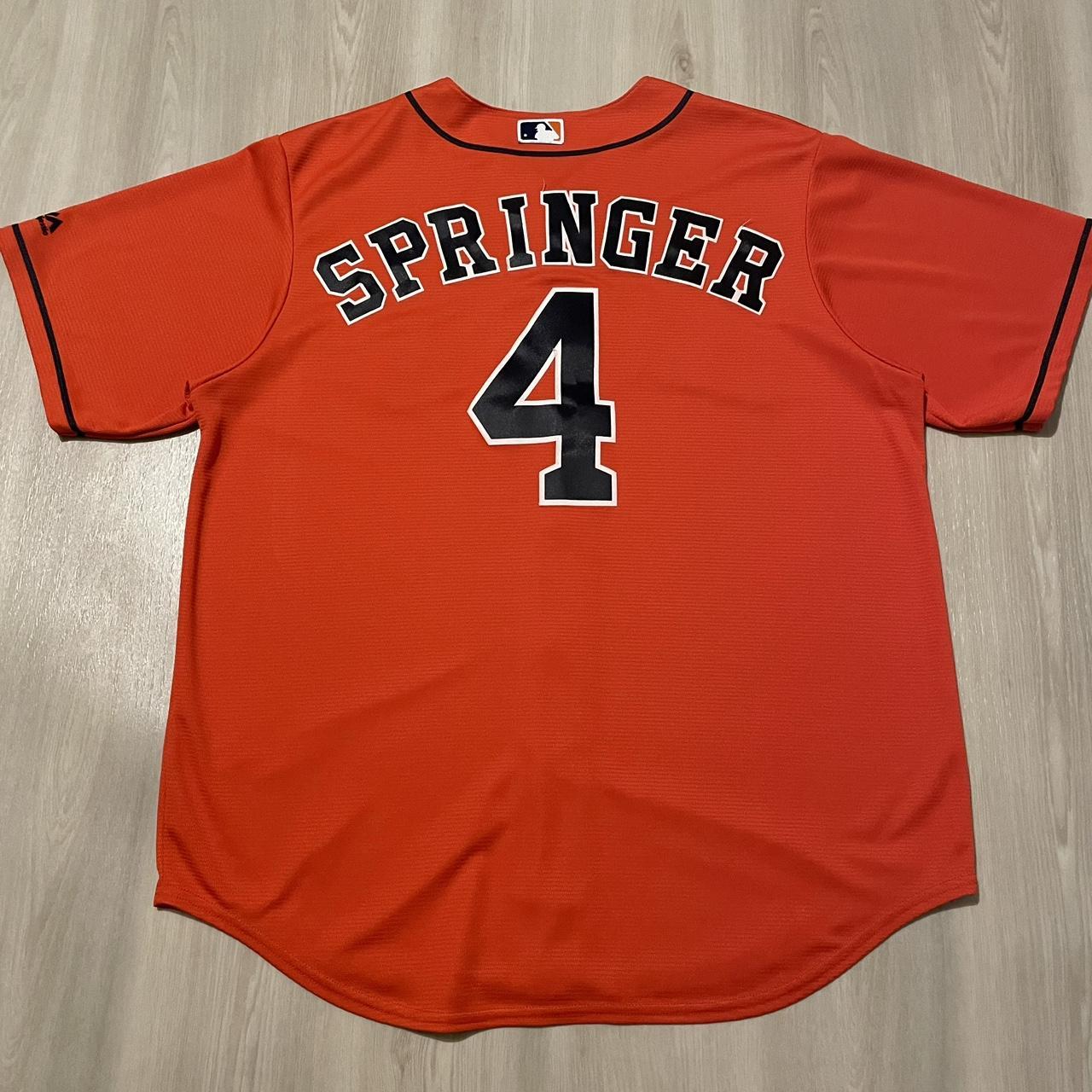 GEORGE SPRINGER HOUSTON ASTROS MAJESTIC COOL BASE JERSEY ORANGE SIZE XL