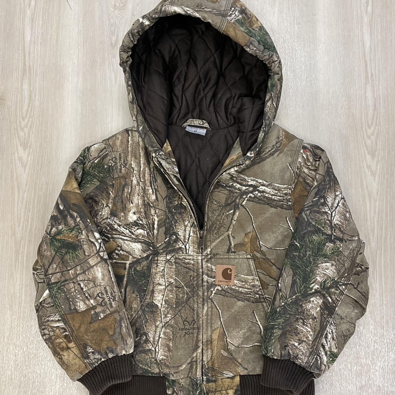 Carhartt Realtree Hooded Camo Jacket Quilt Lining... - Depop