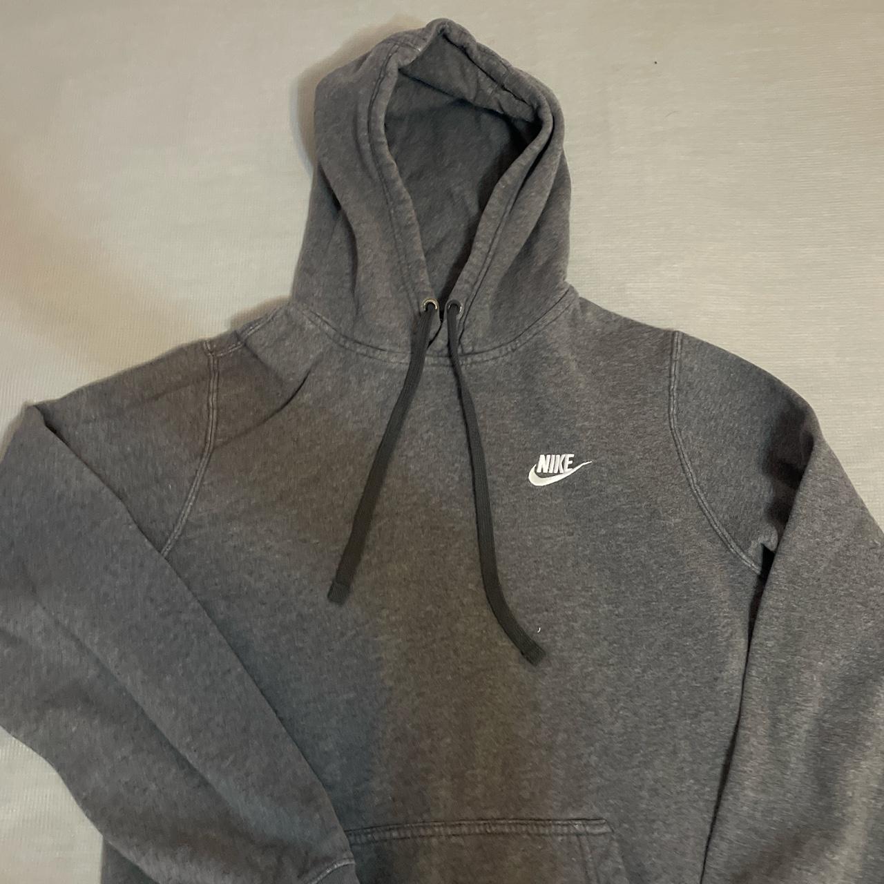 Grey Nike Hoodie - Depop