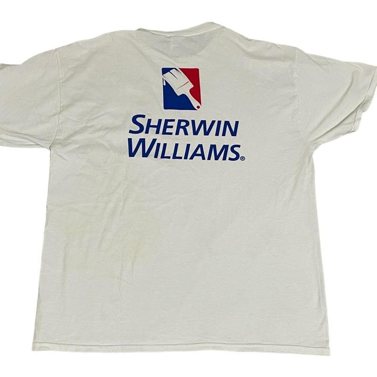 Sherwin Williams logo white tshirt on 100 DTG... Depop