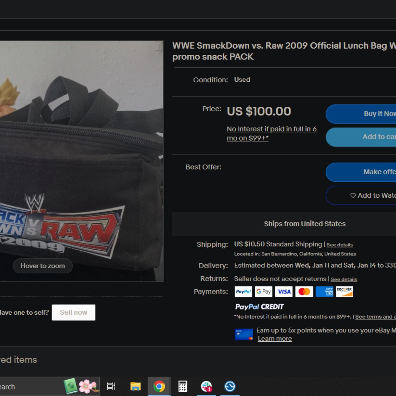 WWE SmackDown vs. Raw 2009 Official Lunch Bag - Depop