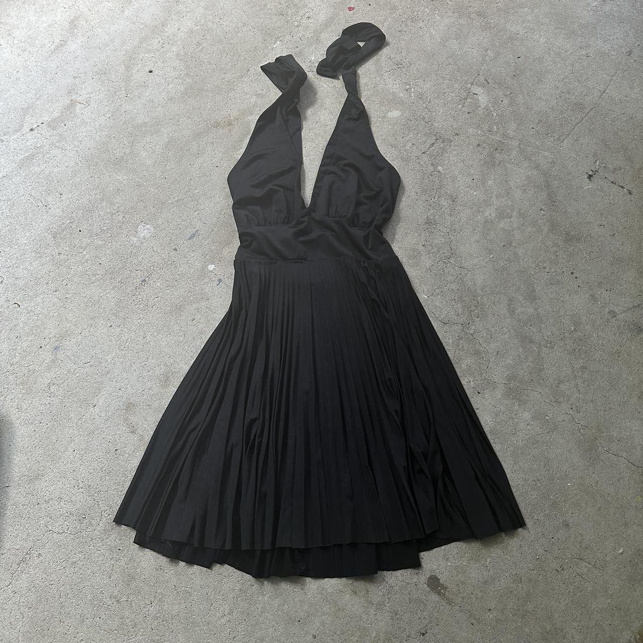 Black silky halter flowy dress size small but super Depop