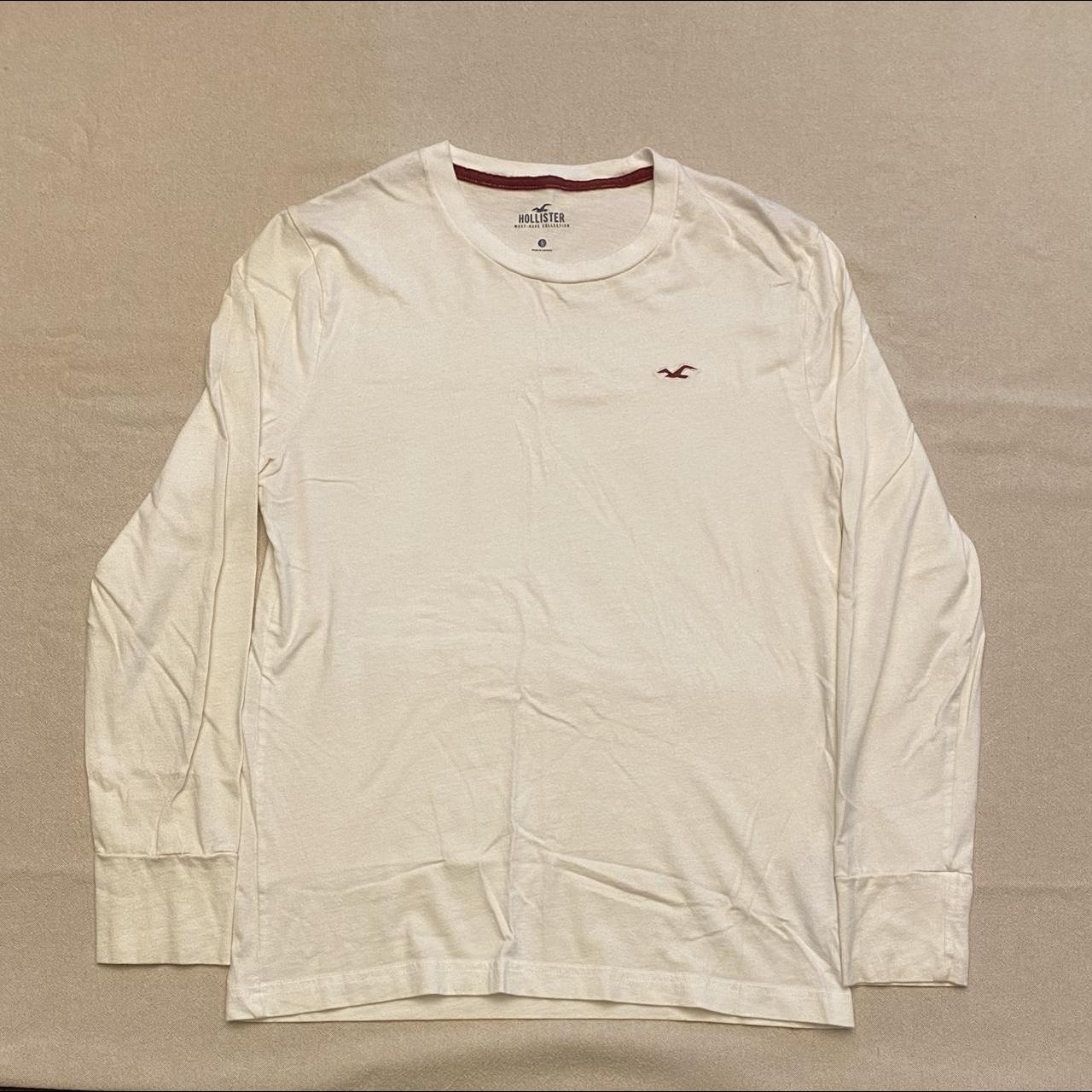 Hollister Must-Have Slim White Long Sleeve... - Depop