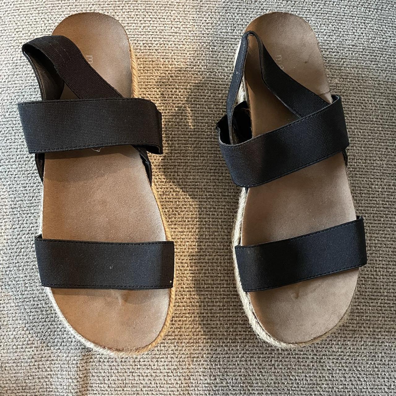 Madden Girl Platform Sandals with Black Straps —... Depop