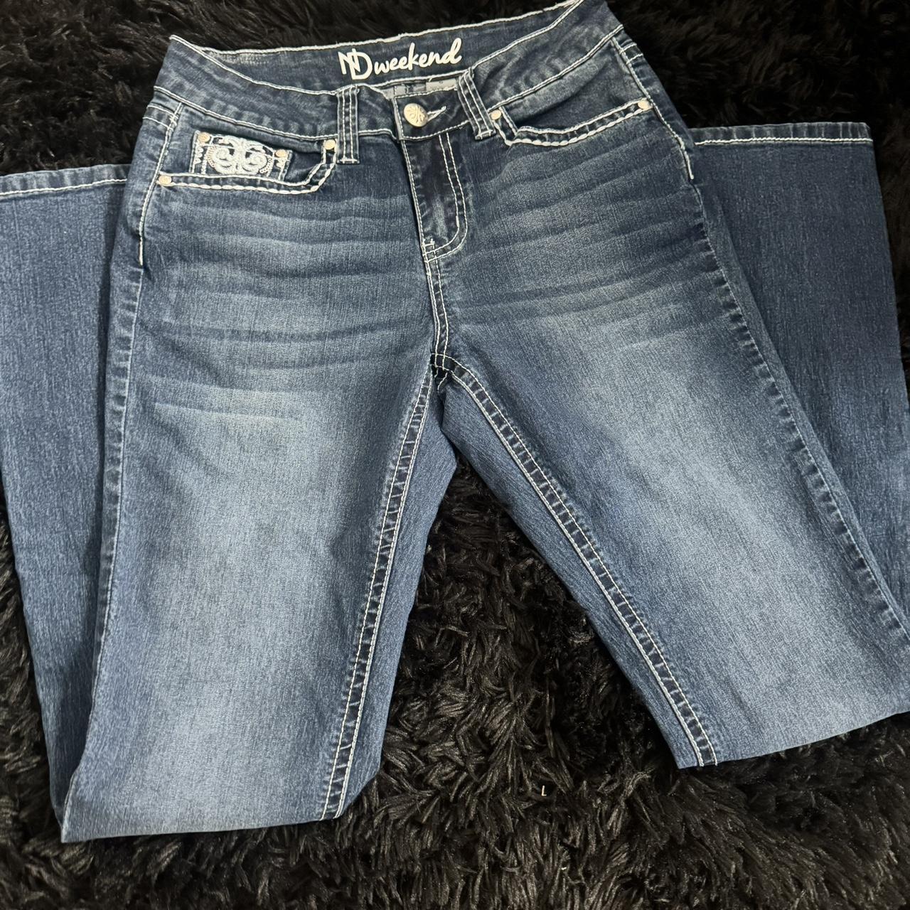 mid rise bootcut jeans size 6 stretchy comfortable... - Depop