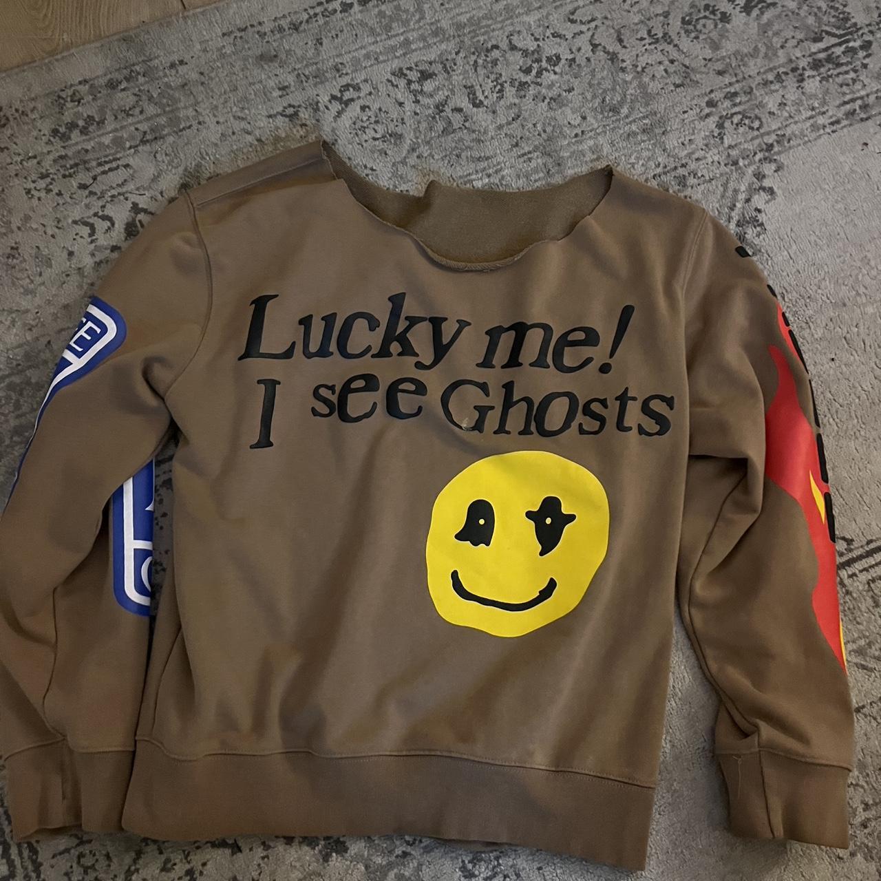 Brown crewneck sweater with 