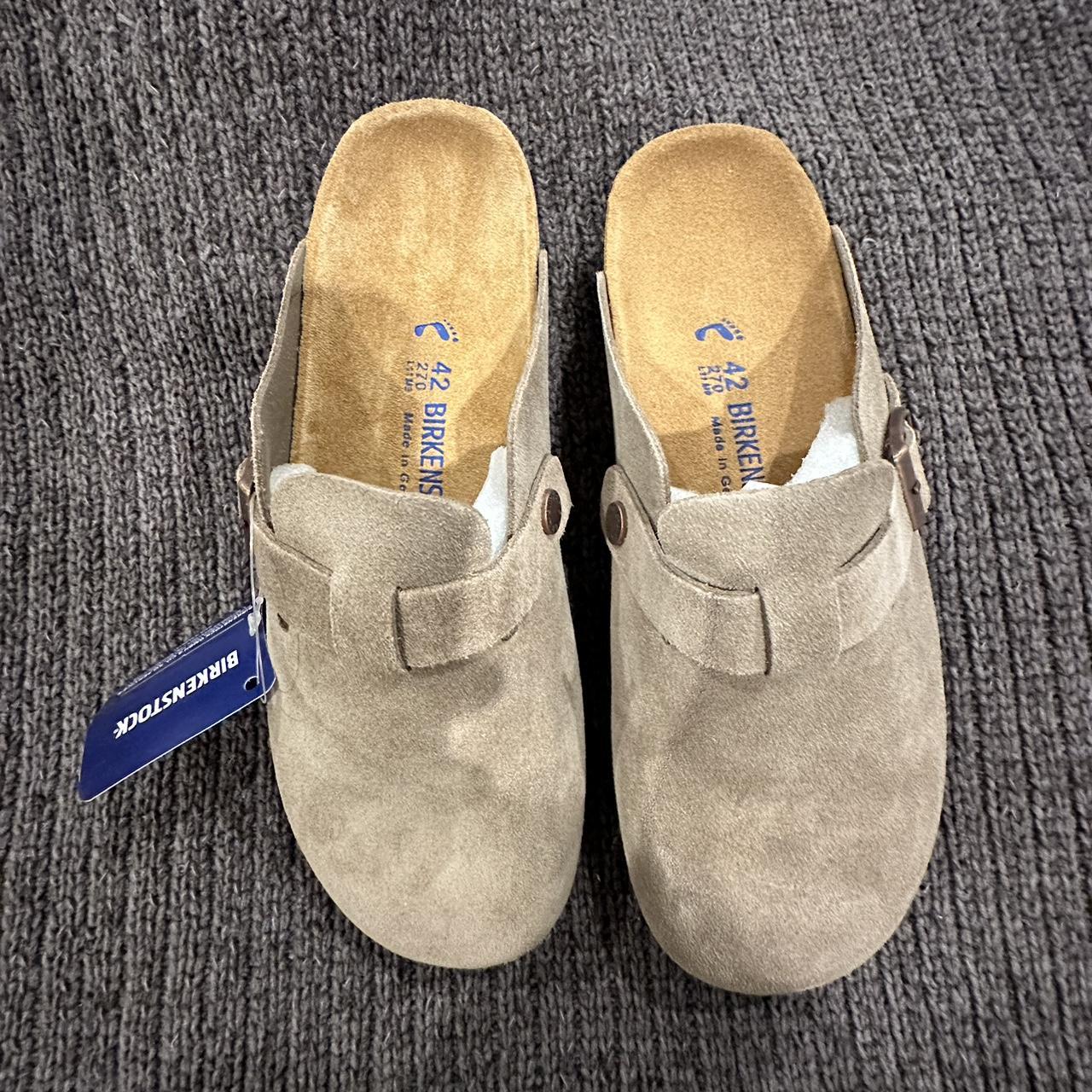 Brand new Birkenstock Boston clog in the taupe suede... - Depop