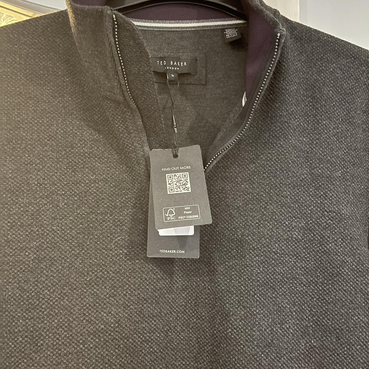 Ted Baker 1 4 Zip Dark Grey Ted Baker Size 3 - Men’s - Depop