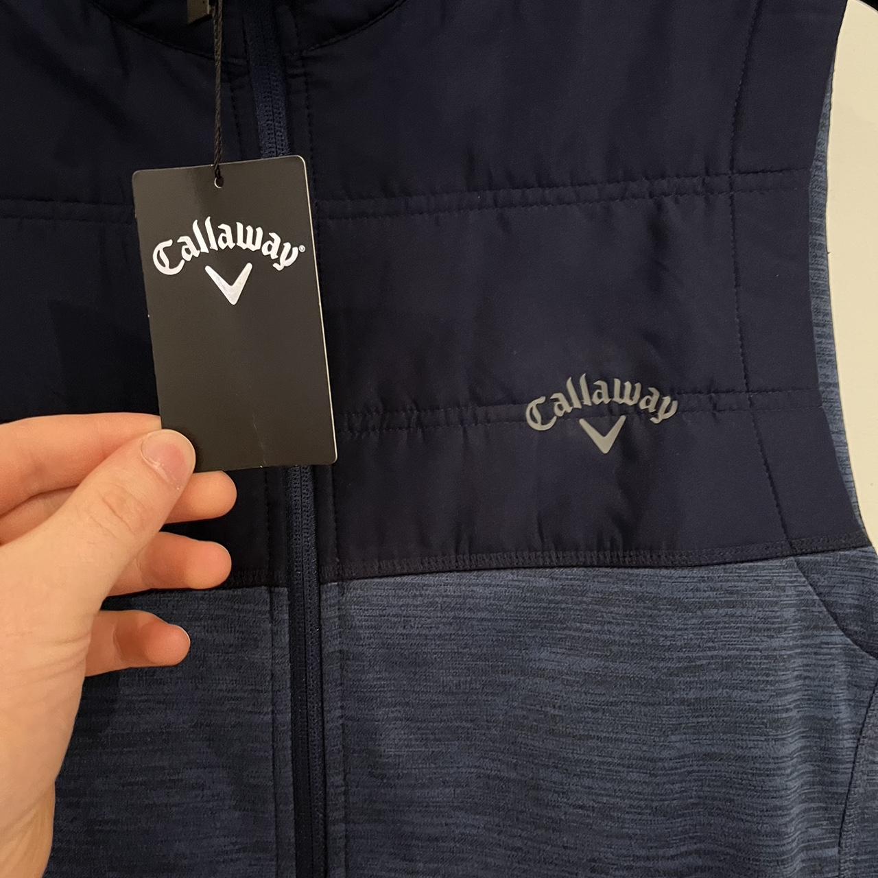 Callaway Men's Navy and Blue Gilet | Depop