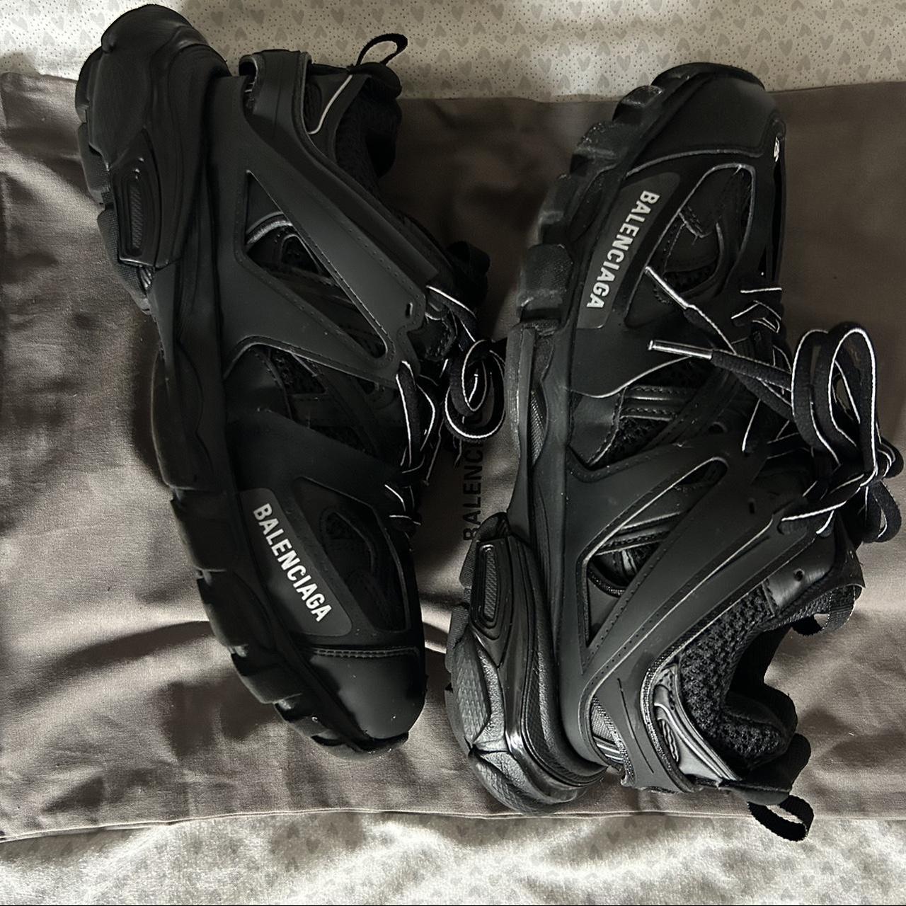 Balenciaga triple black tracks🖤 Worn twice Great... - Depop