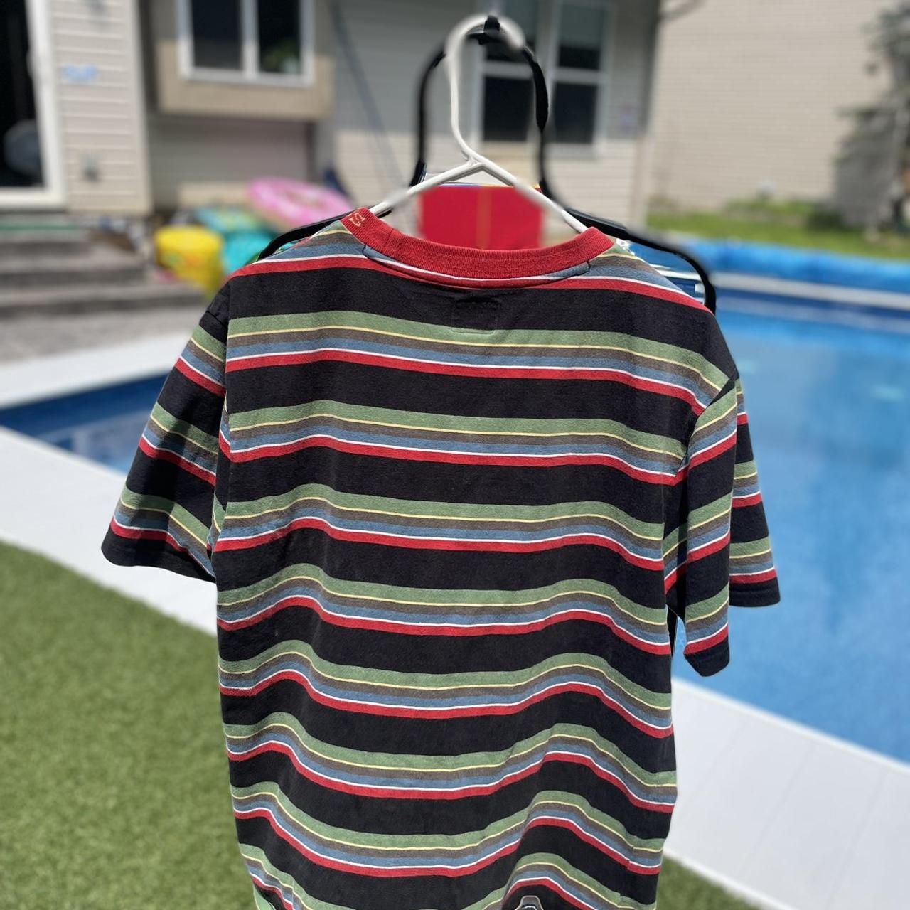 Guess multi color striped shirt sleeve perfect | Depop Guess multi color striped shirt sleeve perfect | Depop