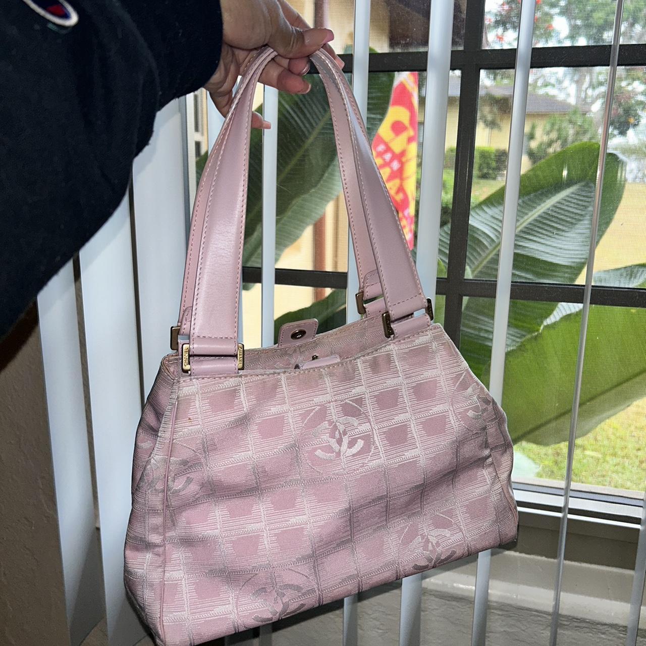 pink chanel handbag black
