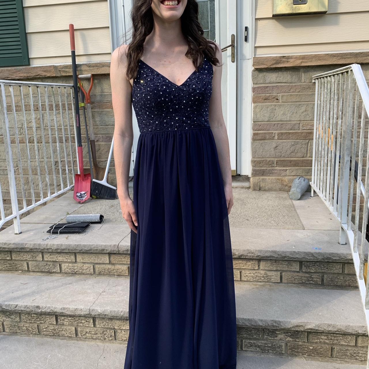 macy's blue prom dress