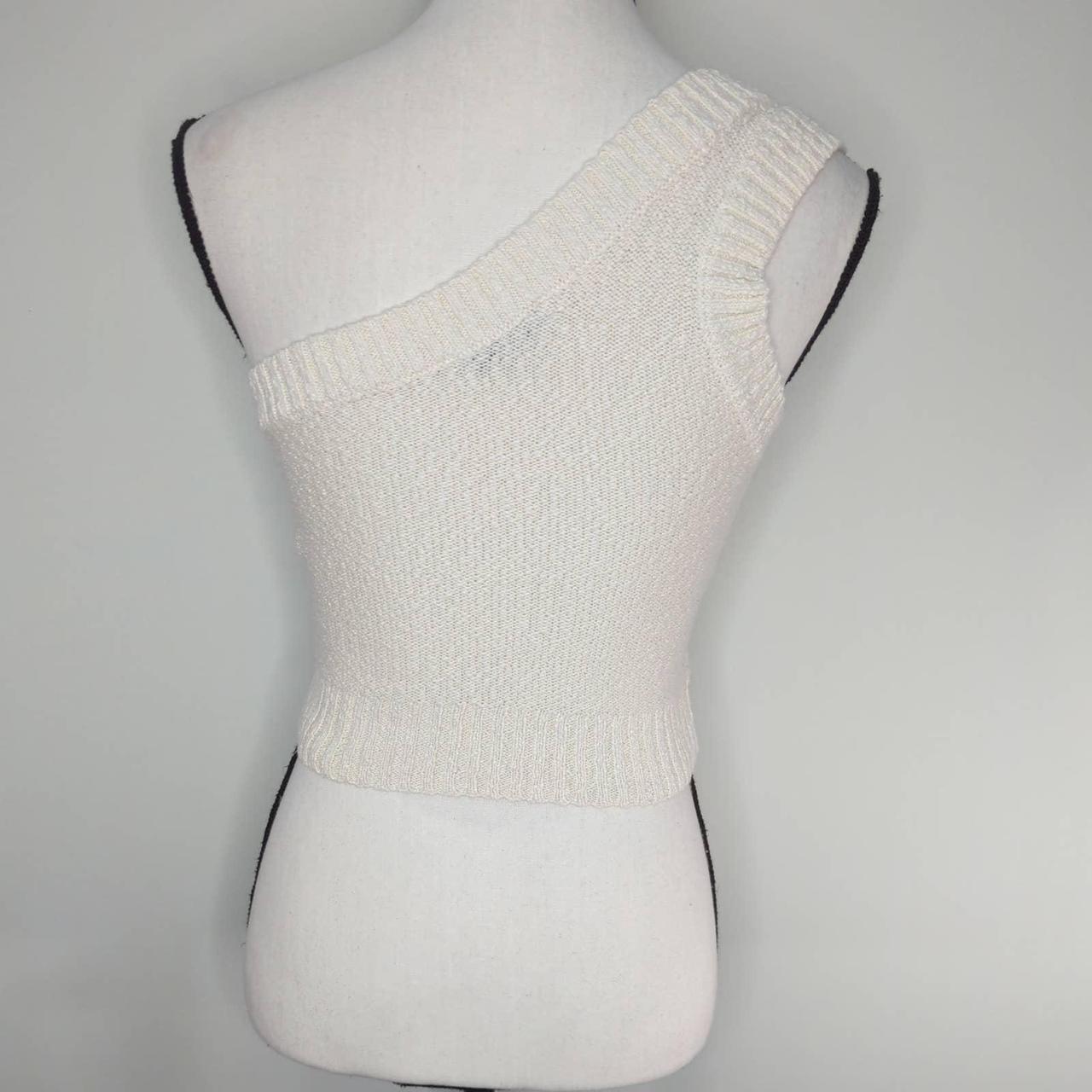 Textural-Knit One-Shoulder Sweater Tank