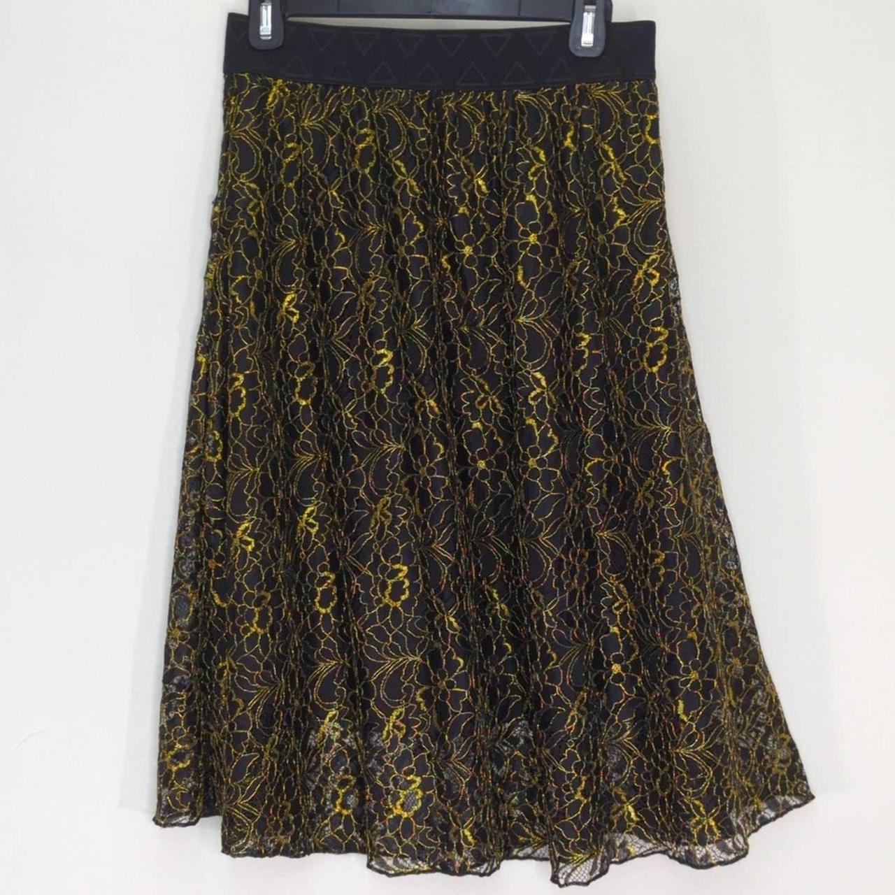 Black gold floral lace skirt best sale