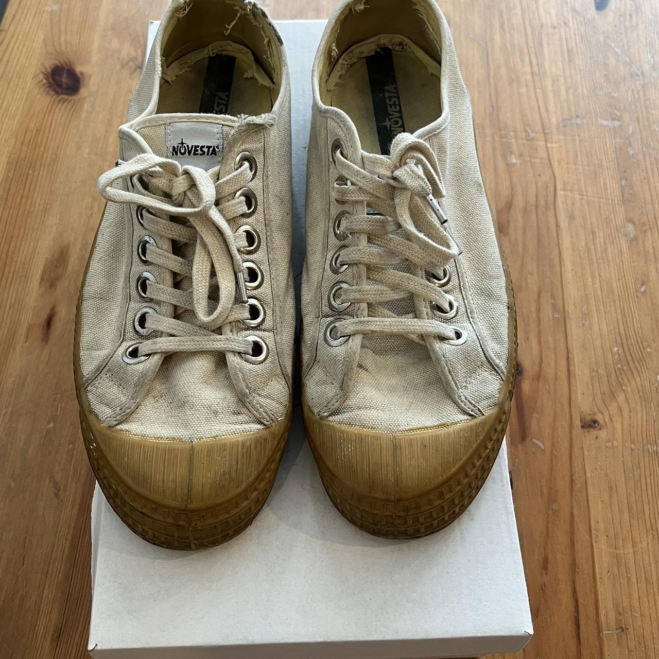 Novesta Men's White and Brown Trainers | Depop