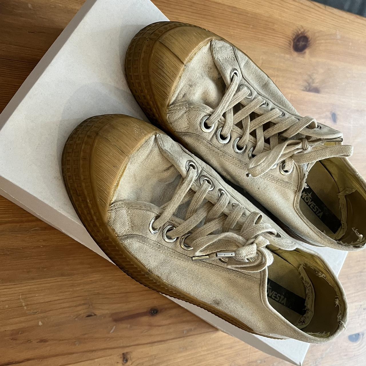 Novesta Men's White and Brown Trainers | Depop