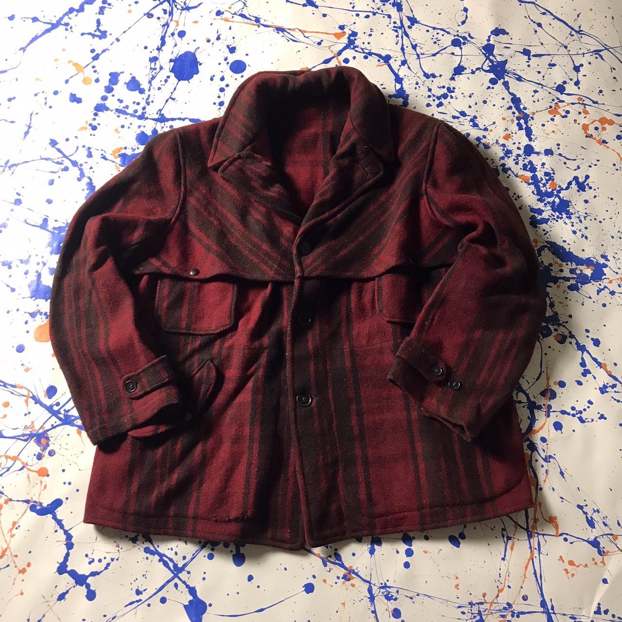 Vintage 30s/40s Wool Coat Red Plaid The Talon... - Depop