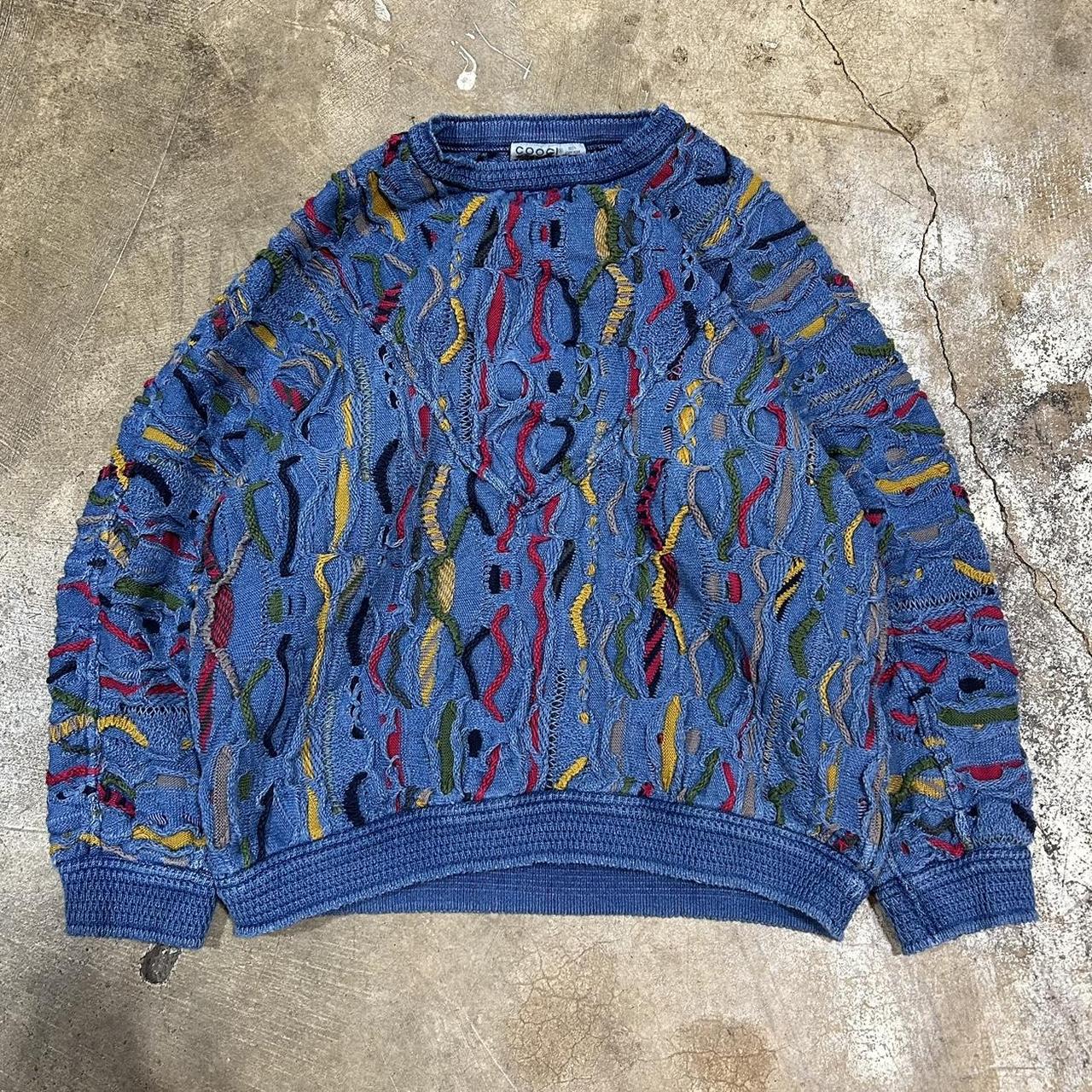 Vintage 90’s COOGI blues 3D Knit sweater. 100%... - Depop